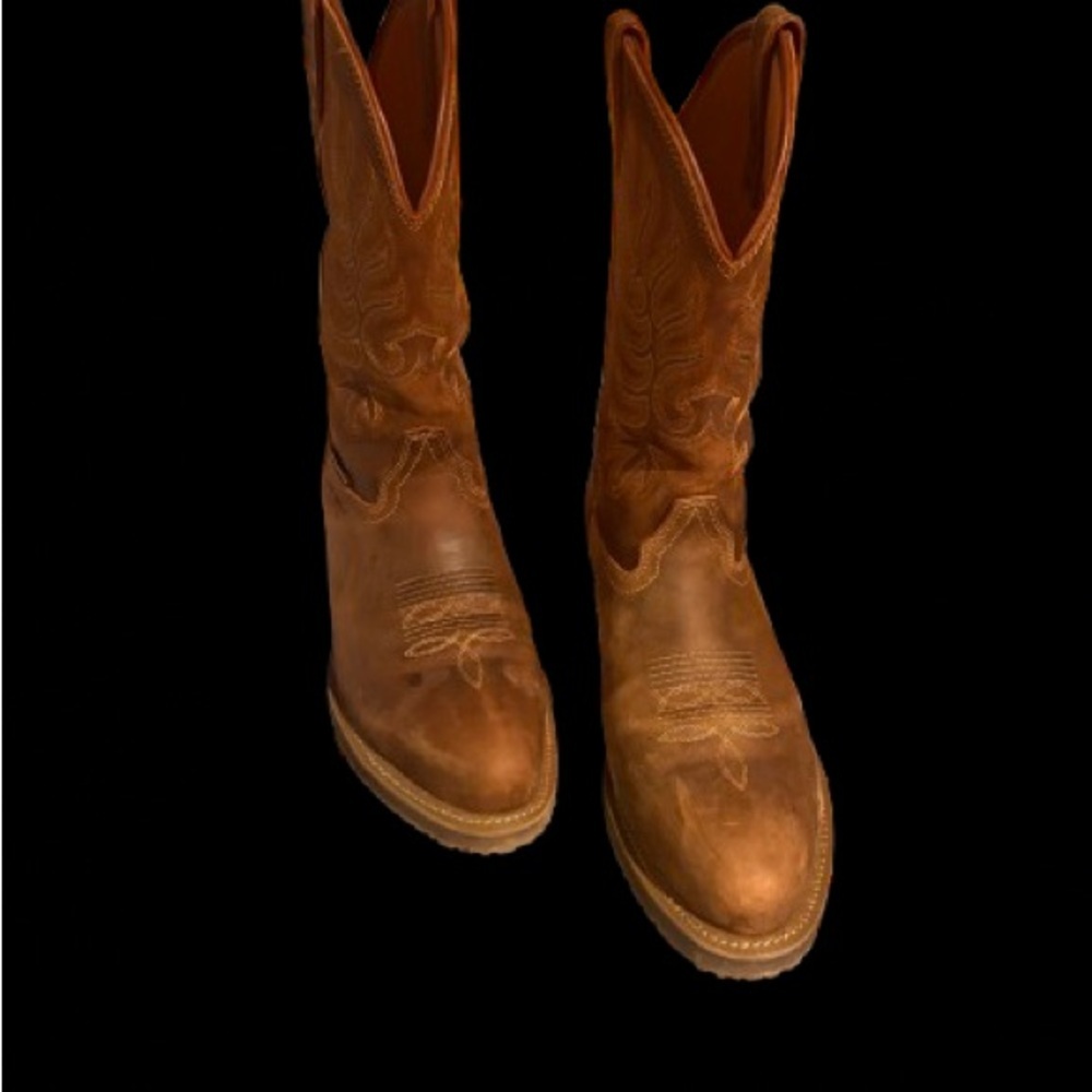 Double H Tan Leather Western Work Boots - Picture 4 of 11